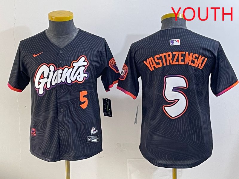 Youth San Francisco Giants #5 Yastrzemski Black Joint Name 2025 Nike MLB Jersey style 38->houston astros->MLB Jersey